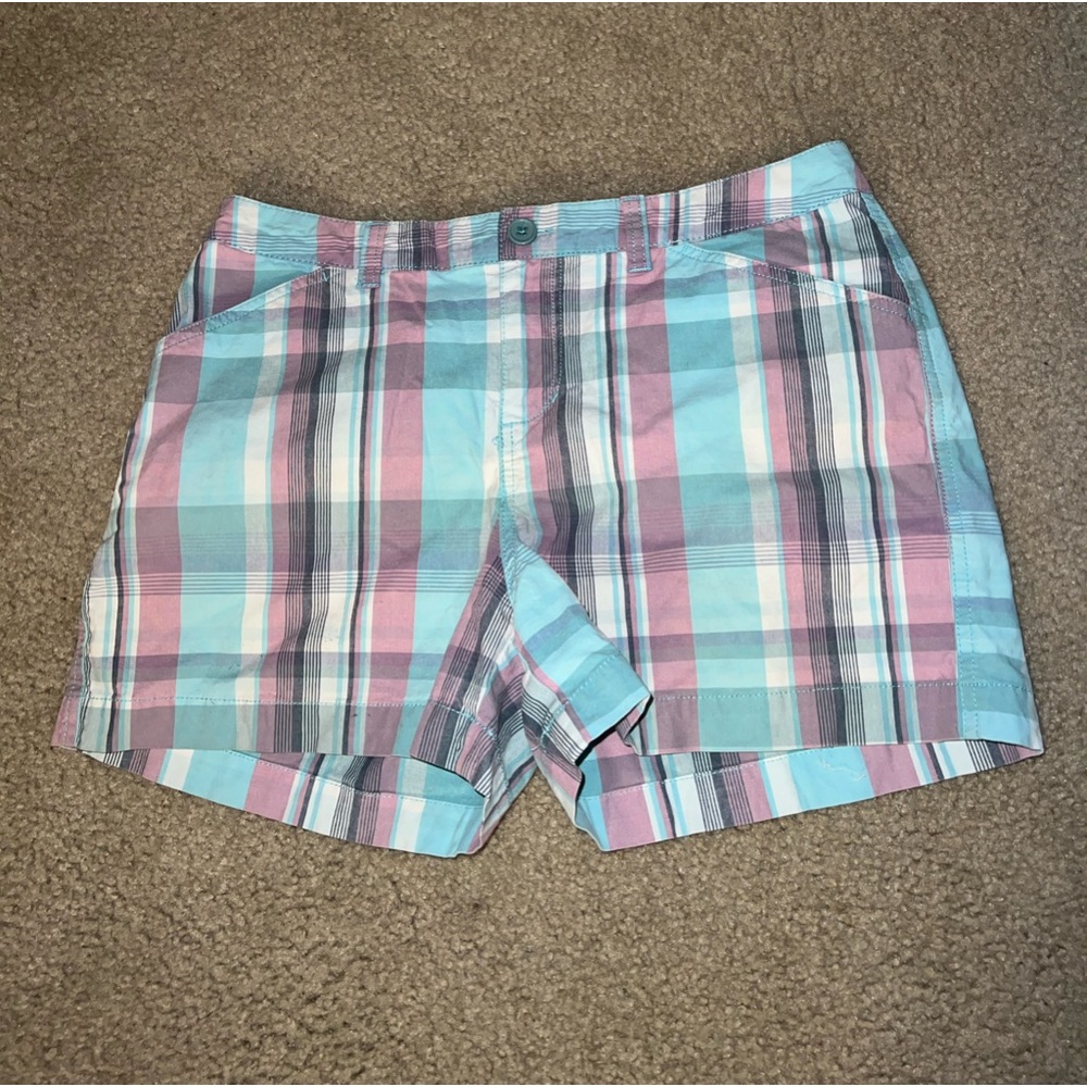 sonoma lifestyle blue & purple plaid shorts size 8 - Picture 3 of 6